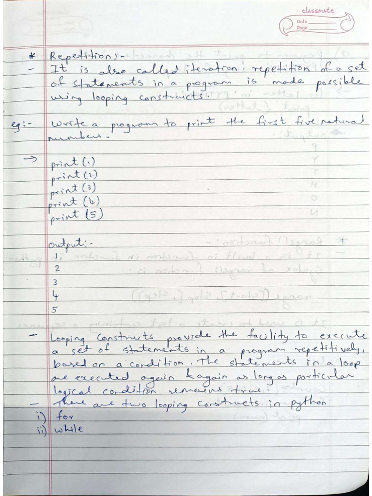 Python Notes 1 | PDF