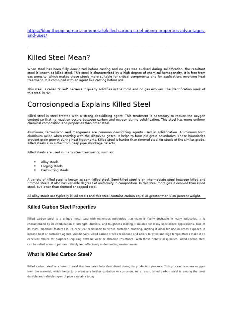 Killed Steel Pdf Steel Applied And Interdisciplinary Physics