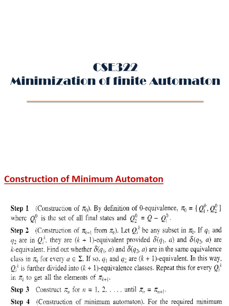 UnitId Minimization of Finite Automaton | PDF
