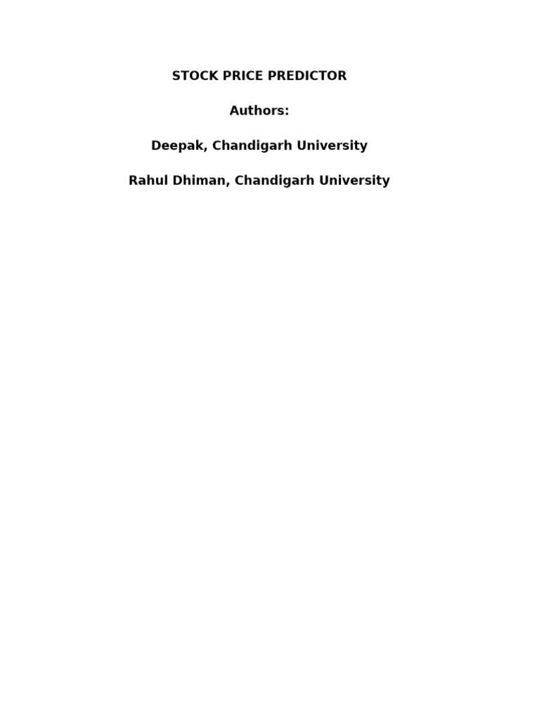 Stock Price Prediction Using LSTM | PDF | Mean Squared Error ...