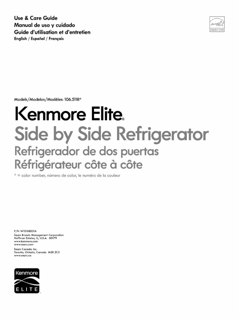 Kenmore Refrigerator Model 106 Manual