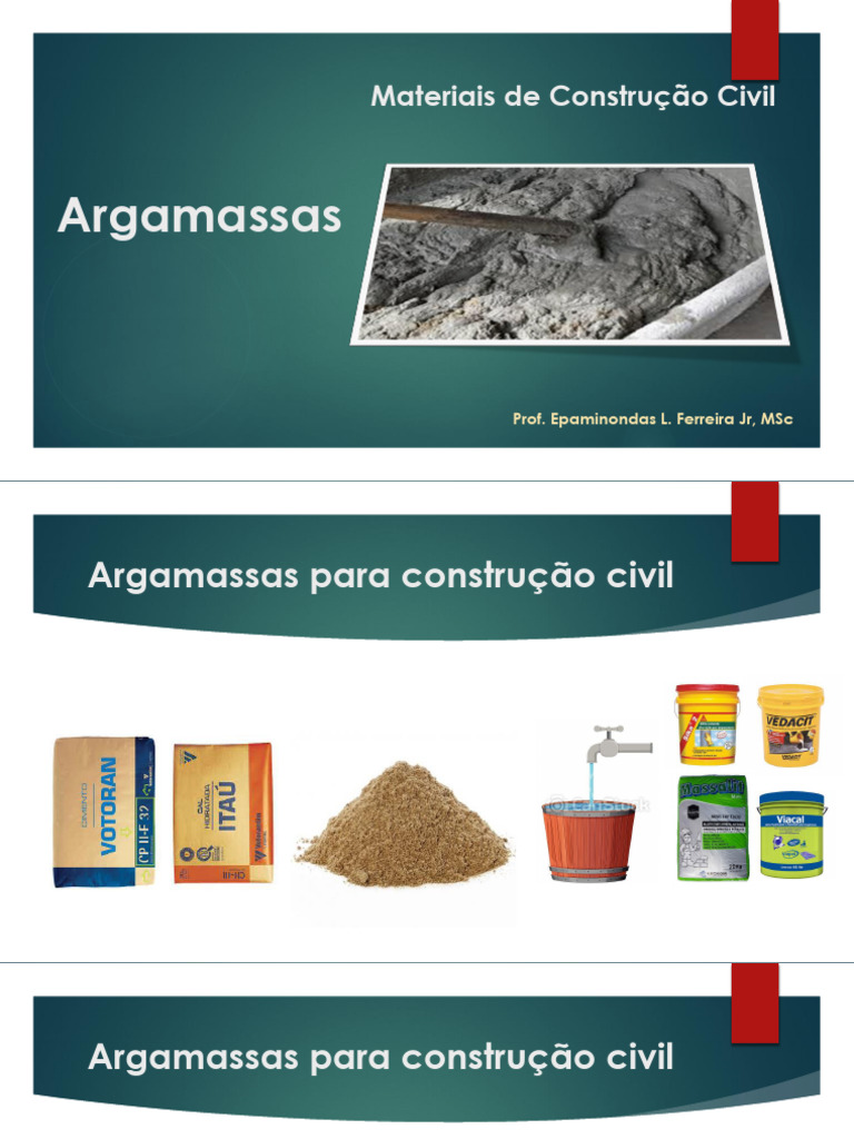 Argamassas na Construção Civil Brasil | PDF | Argamassa (alvenaria ...