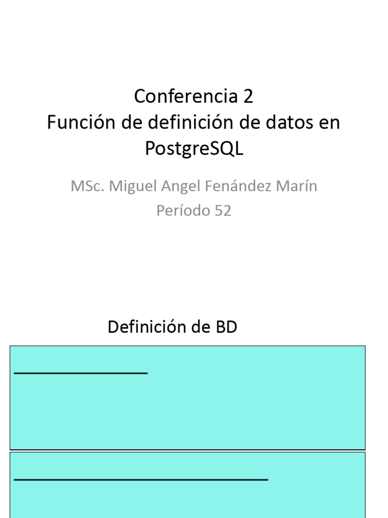 C2.1 Definición de Datos | PDF | Base de datos relacional | Gestión de ...