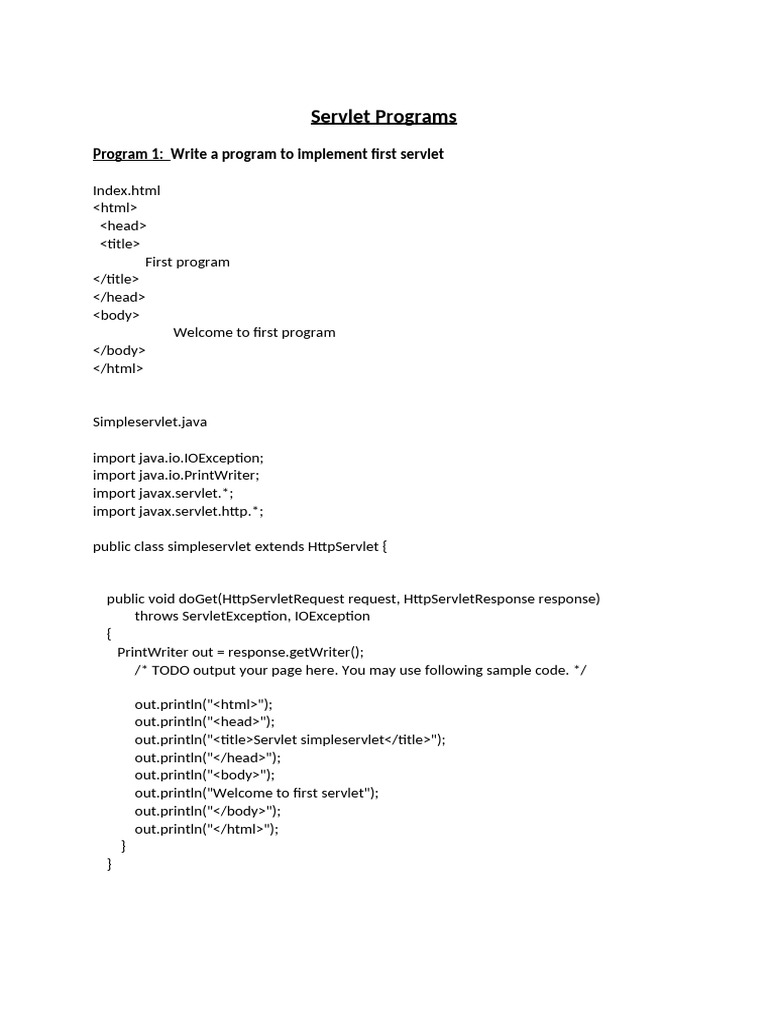 Java Servlet Programming Examples | PDF | Java Platform | Software