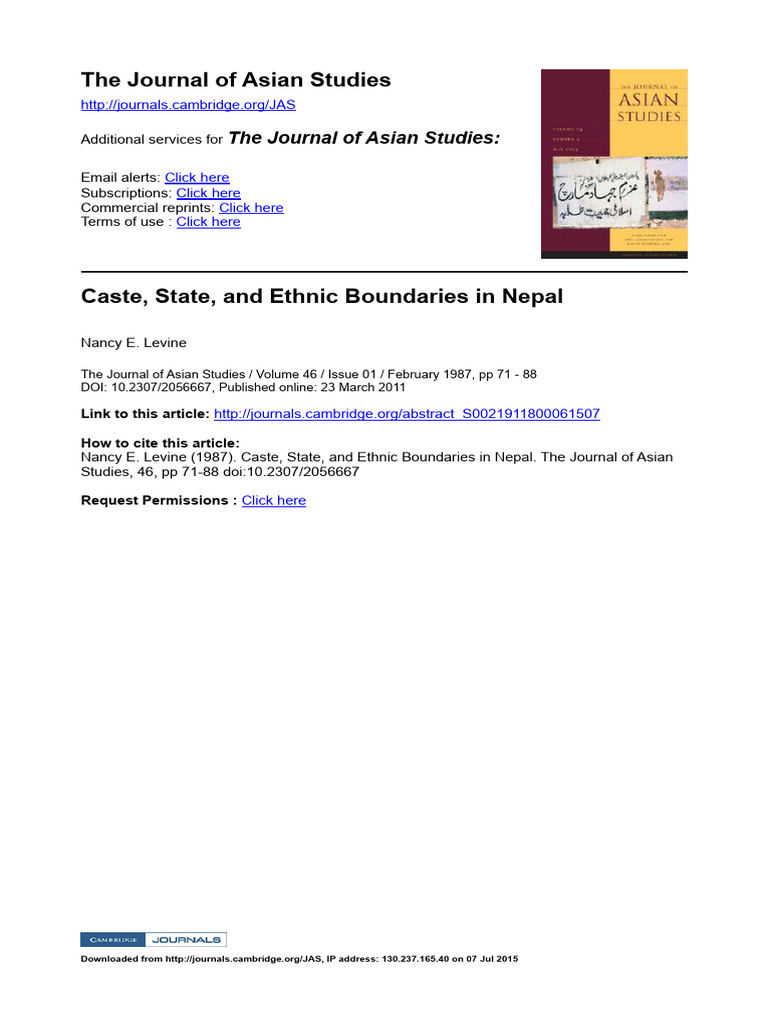 Caste and Ethnicity in Nepal's Humla | PDF | Nepal | Caste
