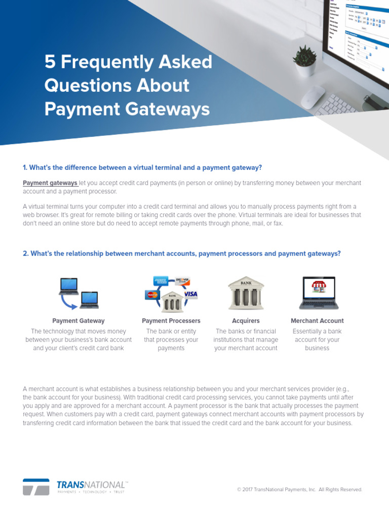 5 Faqs Payment Gateways | PDF | Credit Card | Payment Card Industry ...