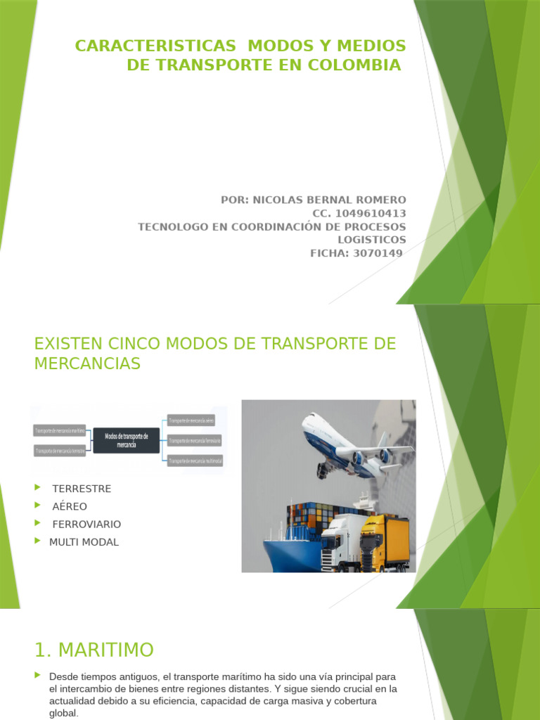 Modos de Transporte en Colombia | PDF | Negocios
