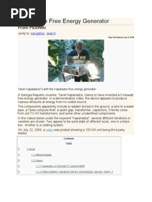 69236344 Kapanadze Free Energy Generator