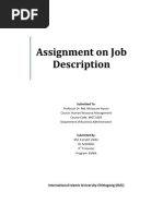 Download Assignment on Job Description and Job Specification by Farrukh Uddin SN78882738 doc pdf