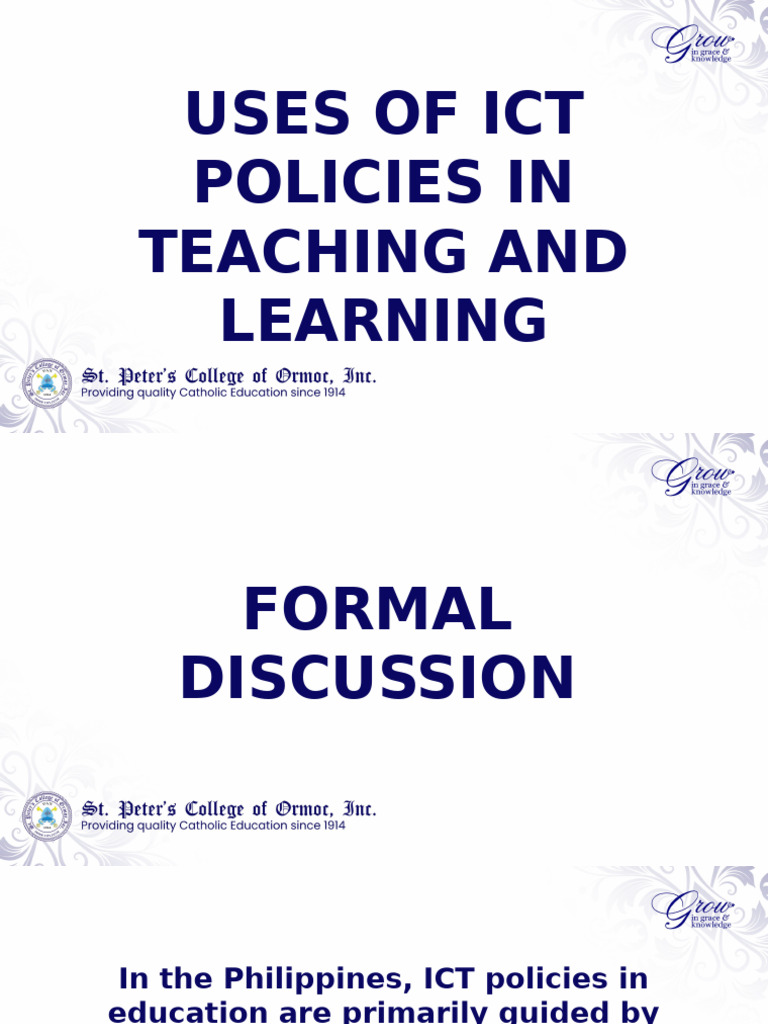 ICT Policies in Philippine Education | PDF | Information And ...
