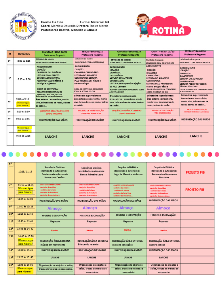 Cópia de ROTINA G03 Tia Tide SEMANAL PDF | PDF