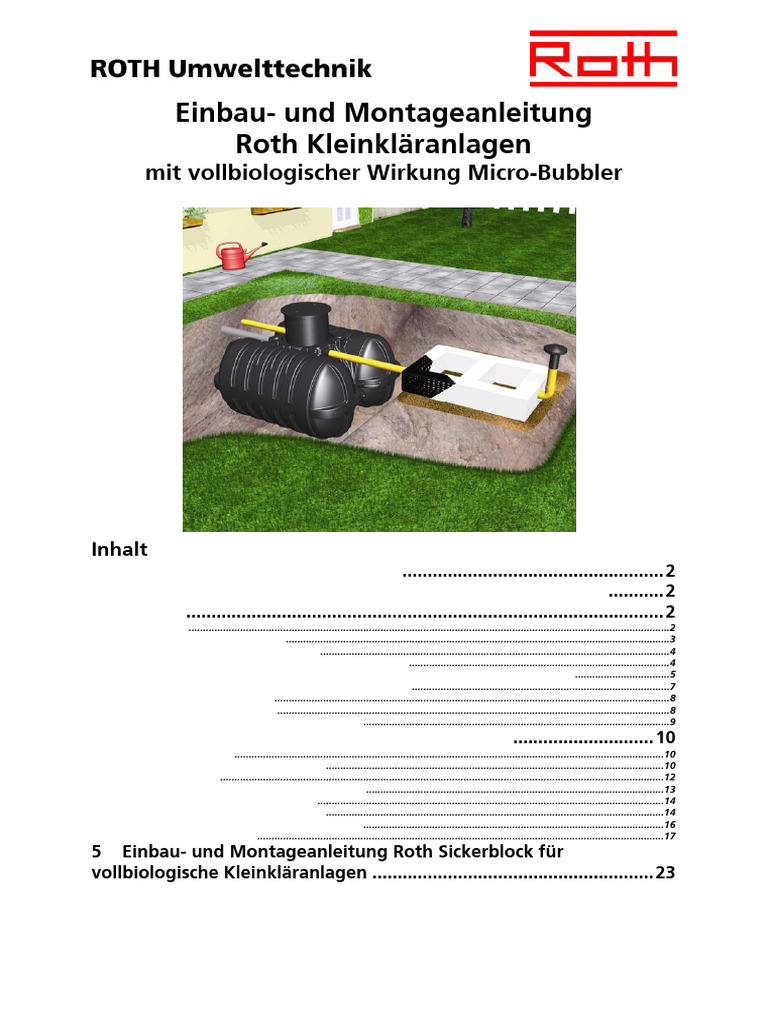 Roth Umwelttechnik Einbau Bubbler | PDF