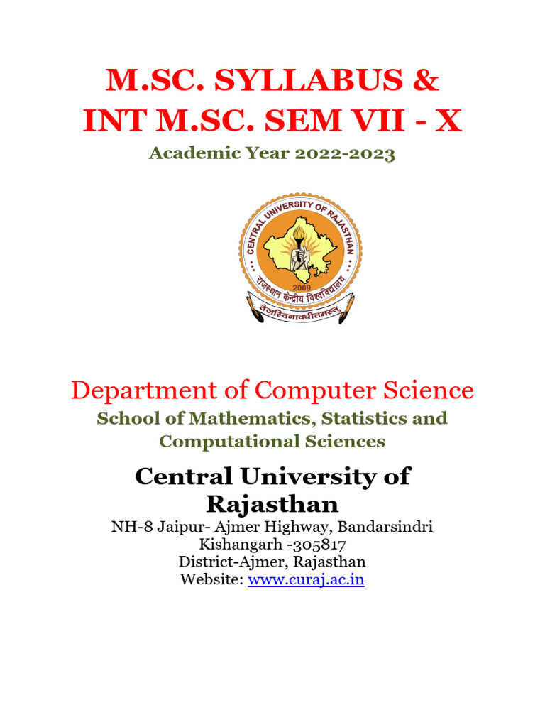 M Sc Int M Sc Syllabus Oct 2022 Pdf Apache Spark Map Reduce