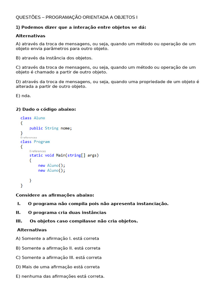Relações entre Classes em POO | PDF | Programação orientada a objetos ...
