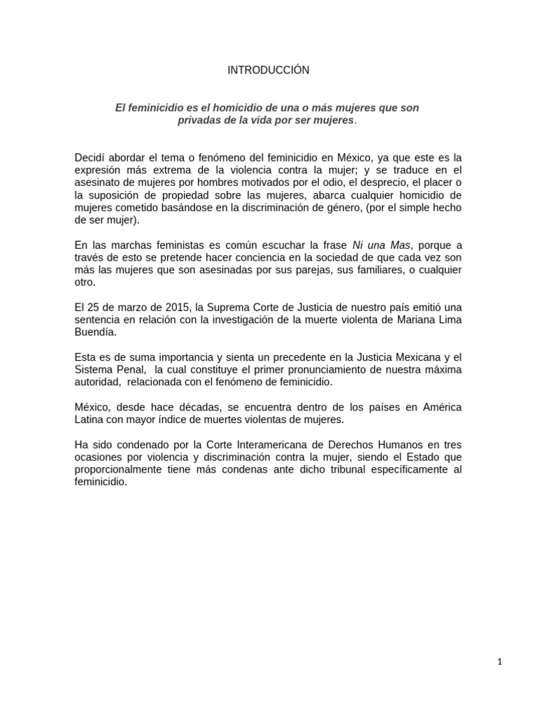 Feminicidio en México: Concepto y Contexto | PDF | La violencia contra ...