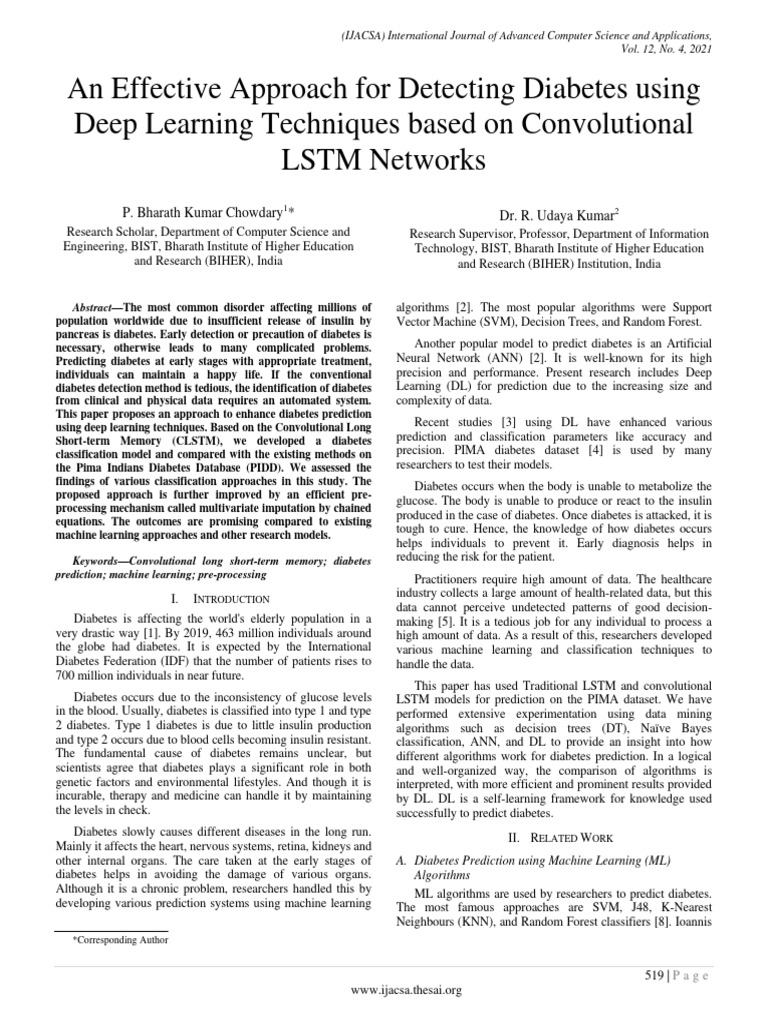 Deep Learning for Diabetes Detection | PDF | Machine Learning | Deep ...