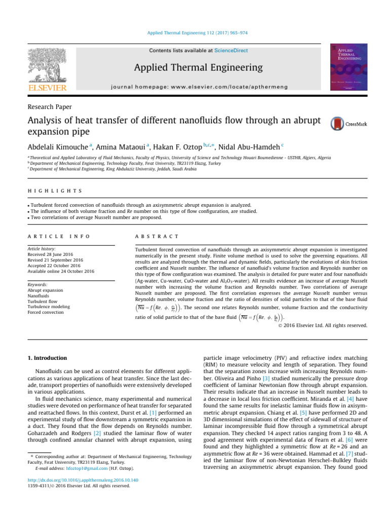 Analysis of Heat Transfer of Different Nanofluids Flow Through An ...