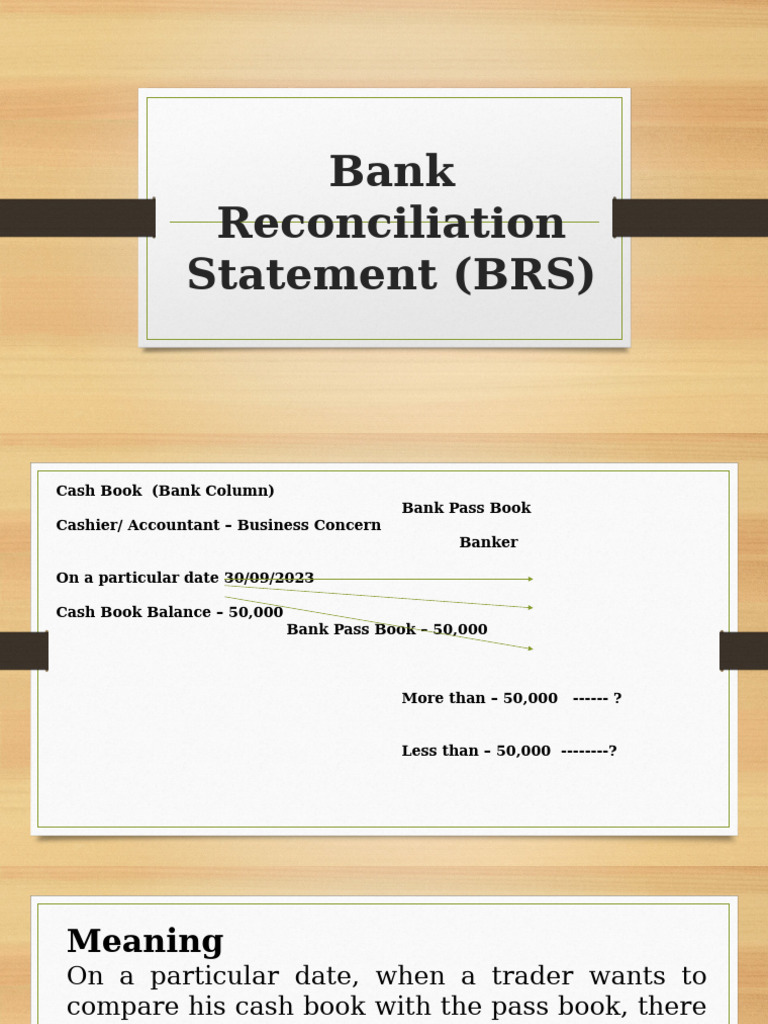 Bank Reconciliation Statement (BRS) | PDF | Banks | Cheque