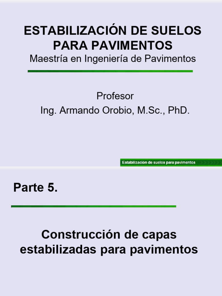 Construcción de Capas Estabilizadas en Pavimentos | PDF | Cemento ...