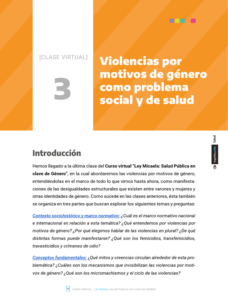 Clase Virtual 3 Violencias Por Motivos de Género Como Problema Social y ...