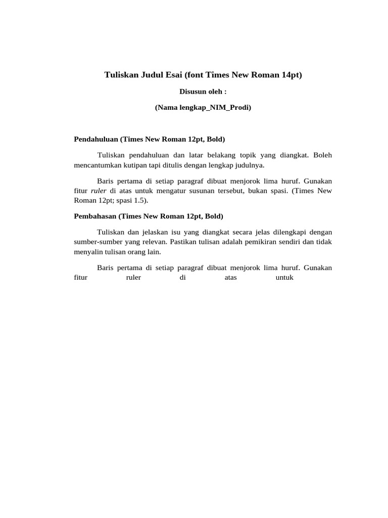 Template Esai PLP 1 2021 1 | PDF