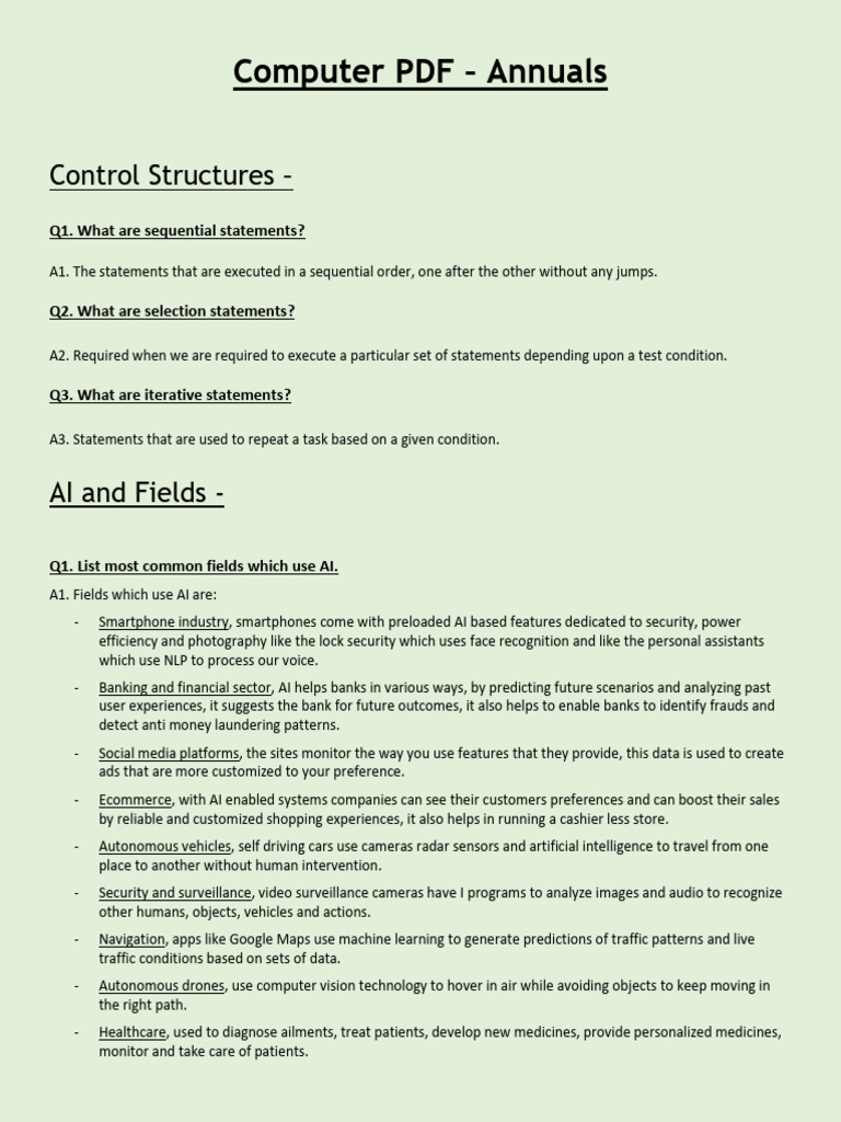 Computer Pdf Annuals Pdf Artificial Intelligence Intelligence Ai
