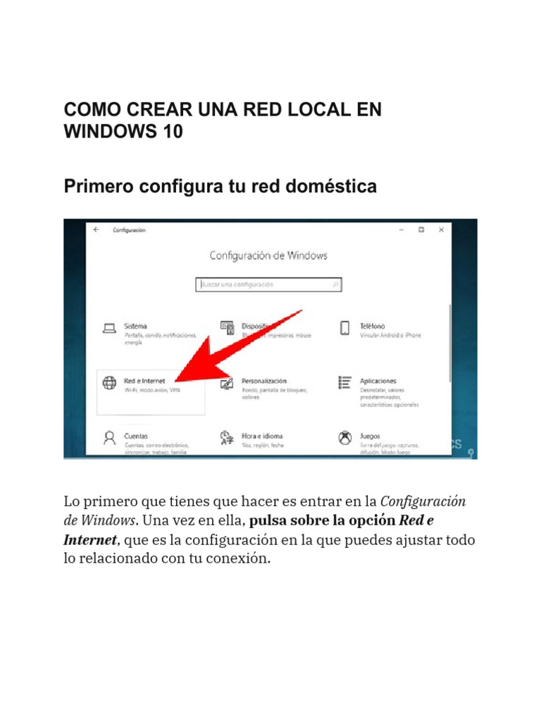Crear red local en Windows 10 y 11 | PDF | Archivo de computadora ...