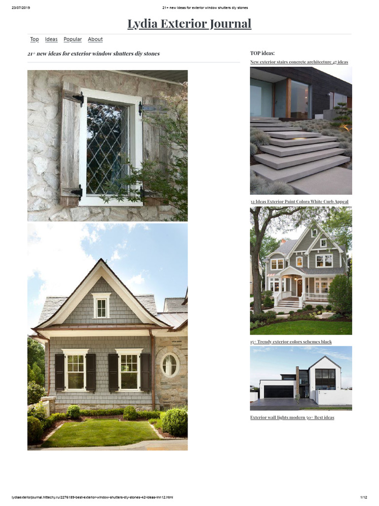 21+ New Ideas For Exterior Window Shutters Diy Stones | PDF | Window ...