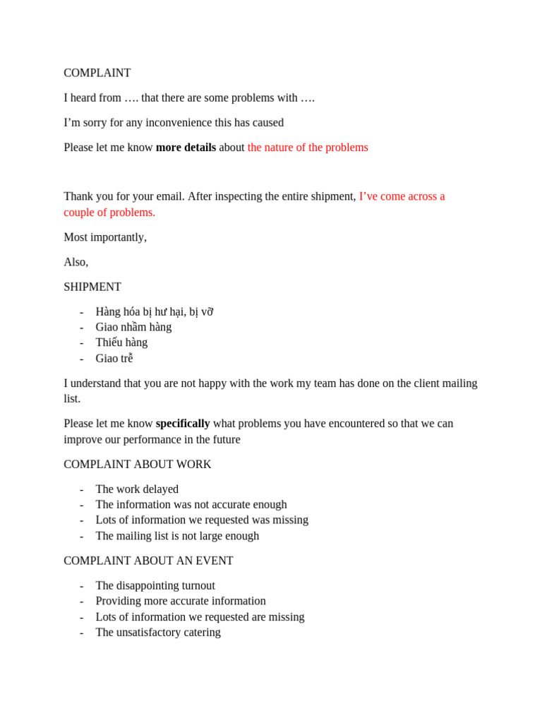 COMPLAINT | PDF | Career & Growth | Business
