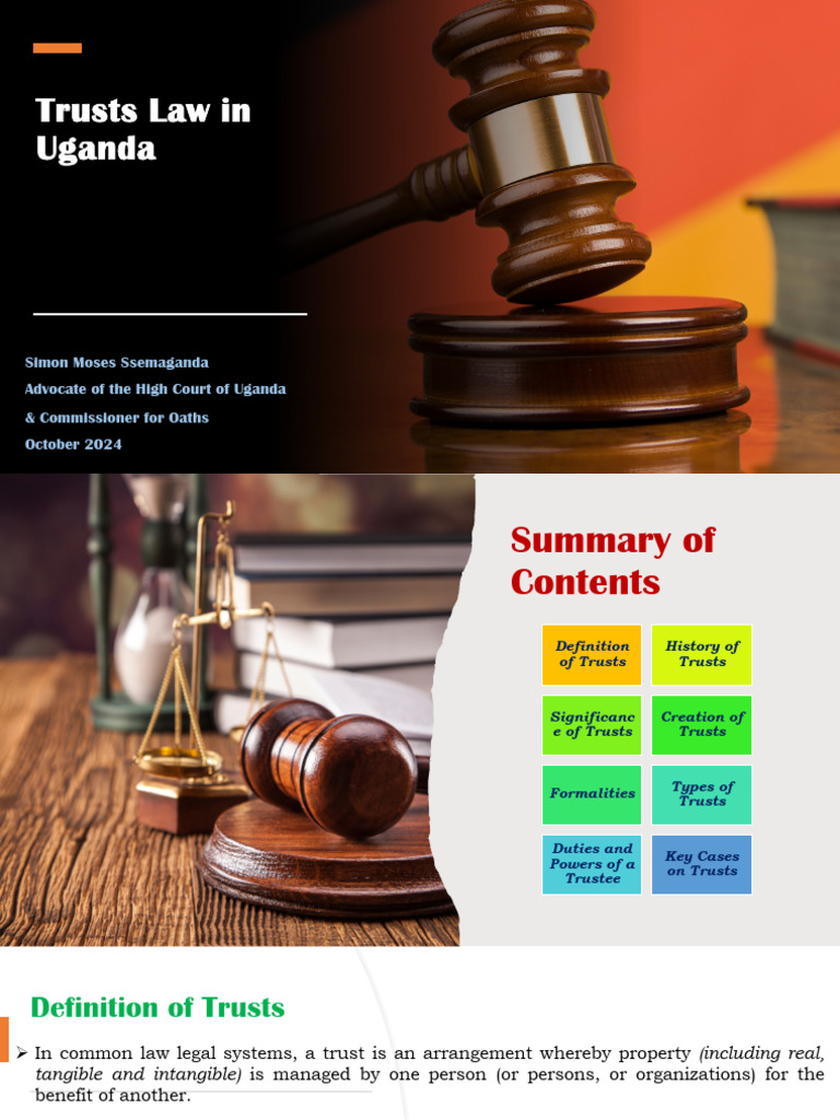 Trusts Law Overview in Uganda | PDF | English Trust Law | Trustee