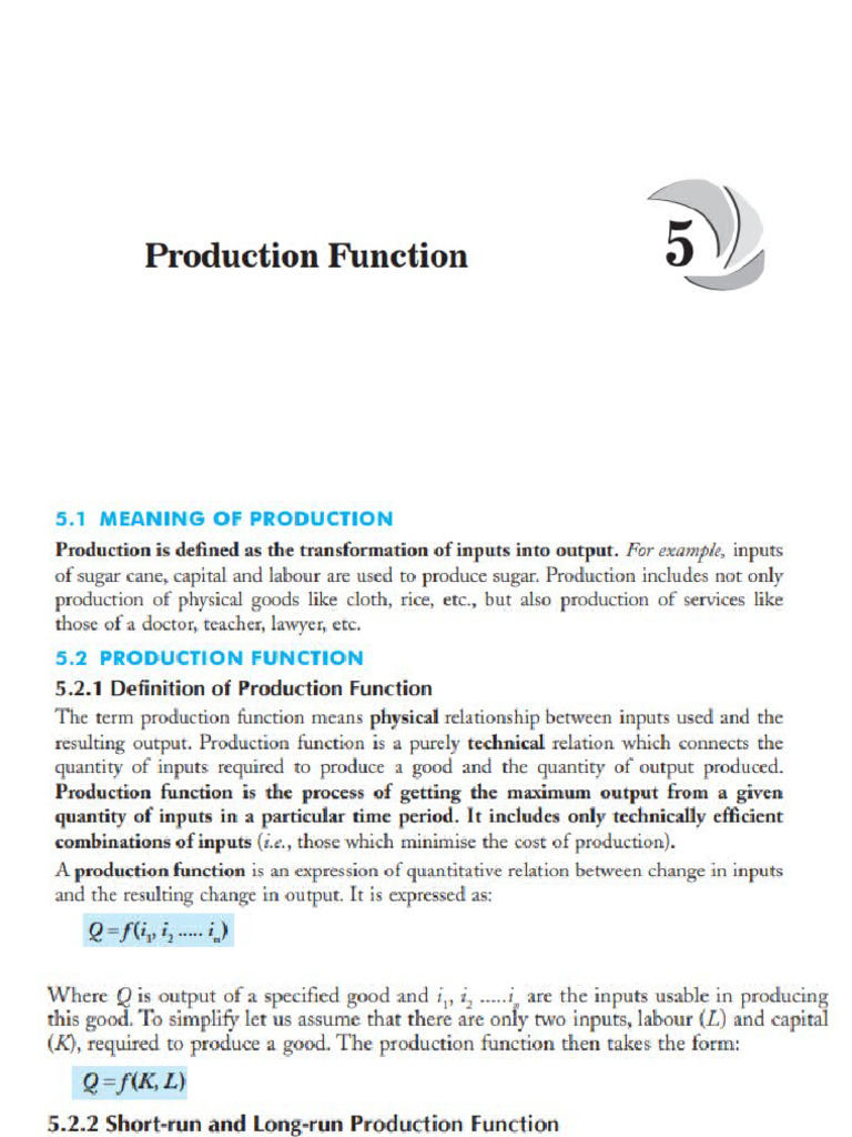 Production Function | PDF