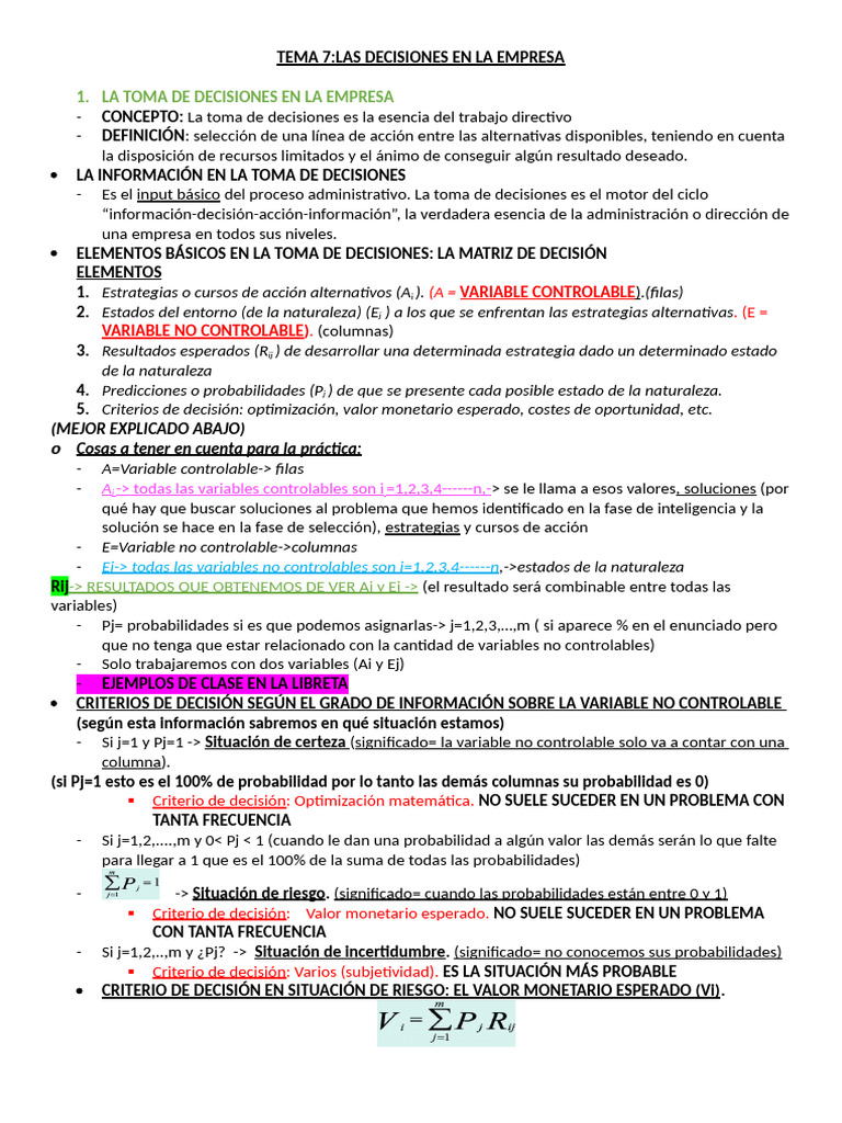 Toma de Decisiones en la Empresa | PDF | Toma de decisiones | Business