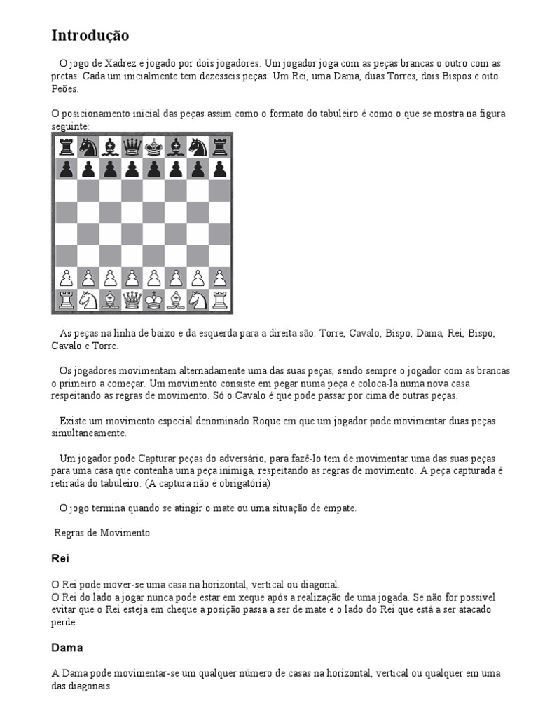 Movimento Das Peças, PDF, Jogos tradicionais