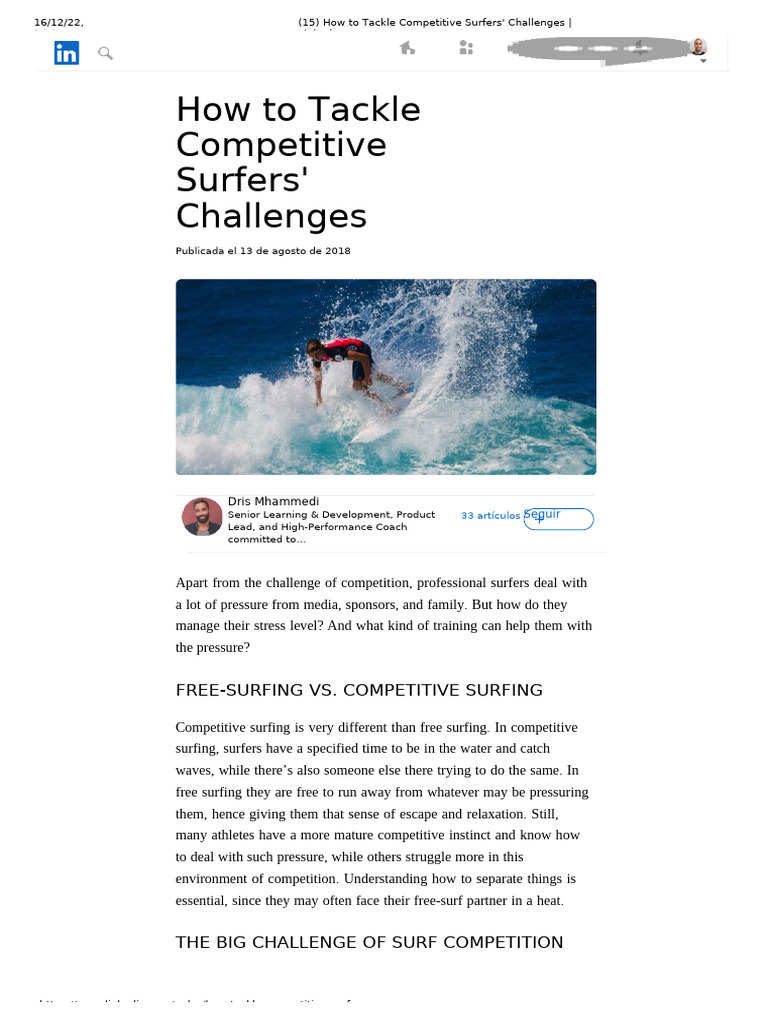 How To Tackle Competitive Surfers' Challenges - LinkedIn | PDF | Goal ...
