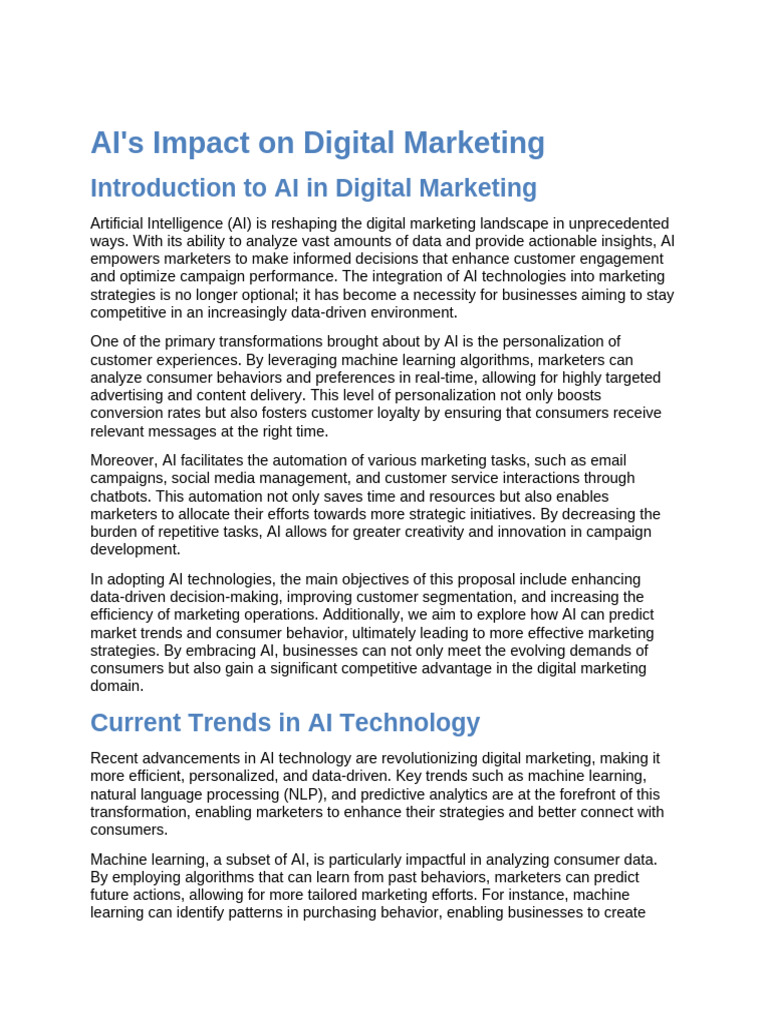 AI Transforming Digital Marketing Strategies | PDF | Artificial ...