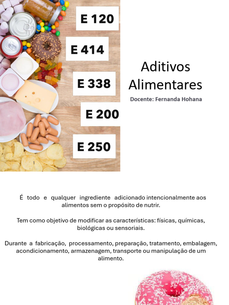 Aditivos Alimentares: Tipos e Funções | PDF | Substancias químicas ...