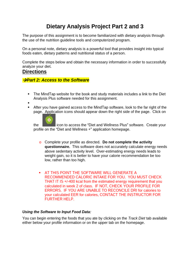 Dietary Analysis Project Overview | PDF | Nutrients | Food Energy