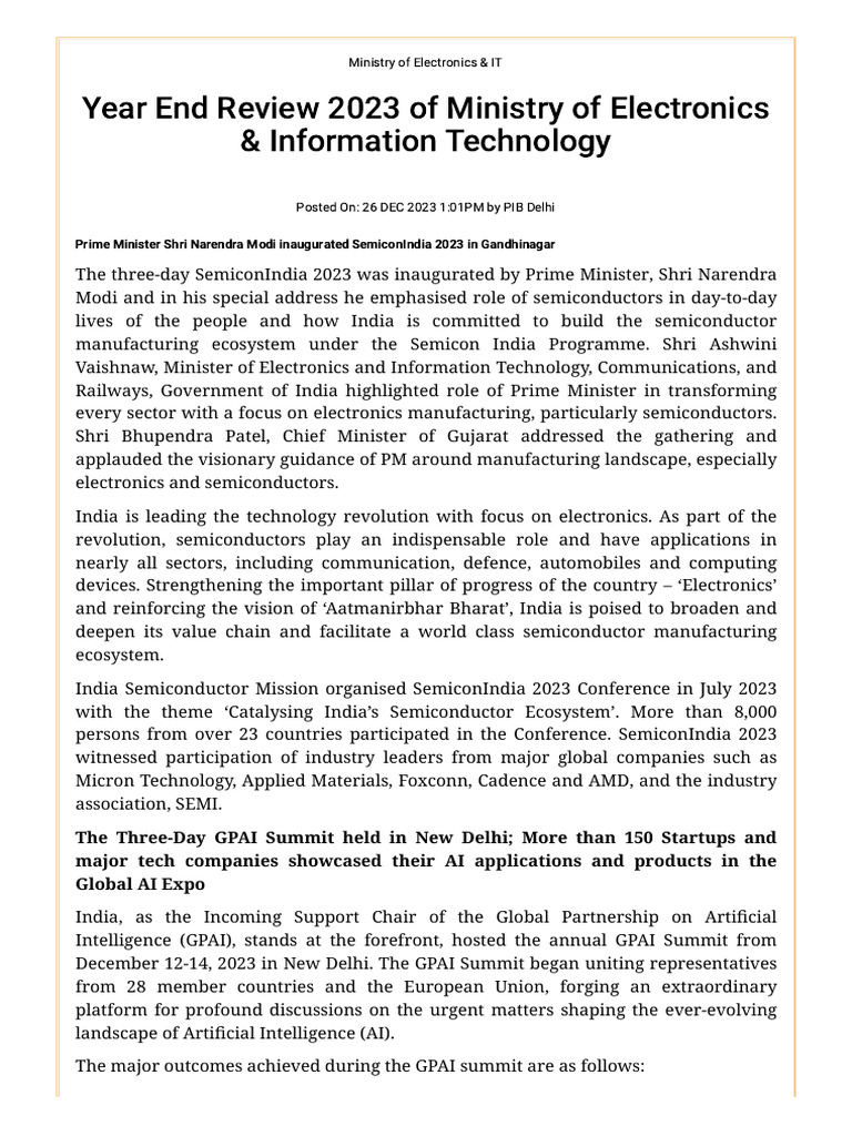 PIB Meity | PDF | Artificial Intelligence | Intelligence (AI) & Semantics