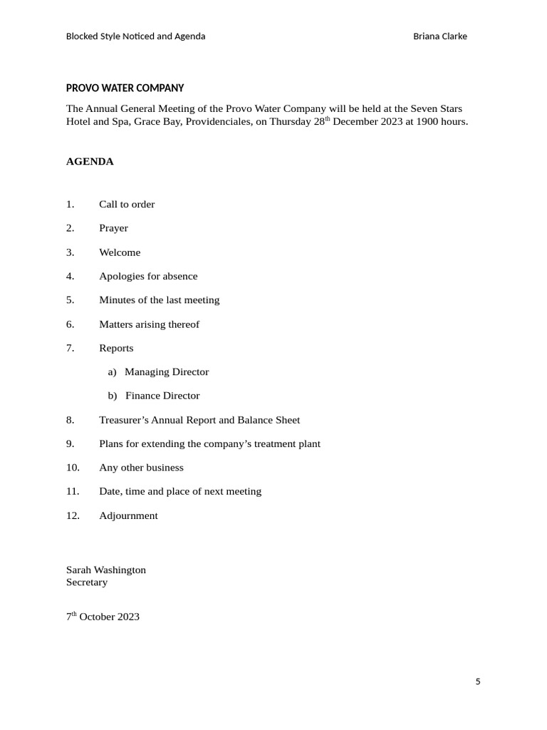 Blocked Style Noticed and Agenda - EDPM | PDF