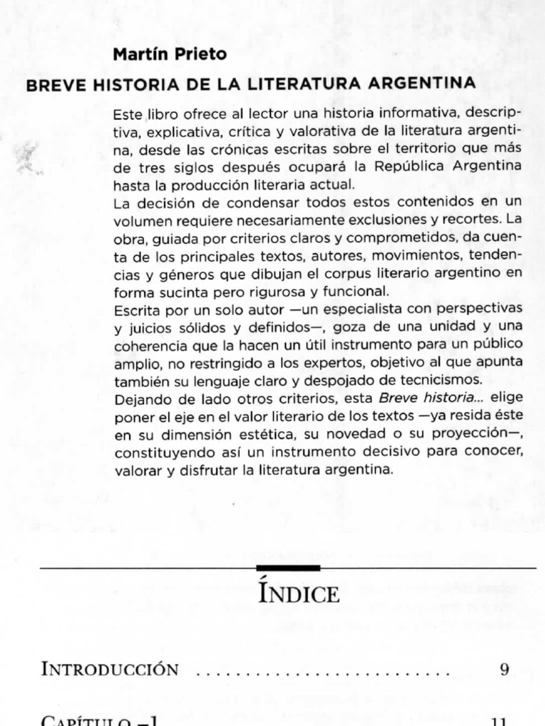 Breve historia de la literatura argentina | PDF