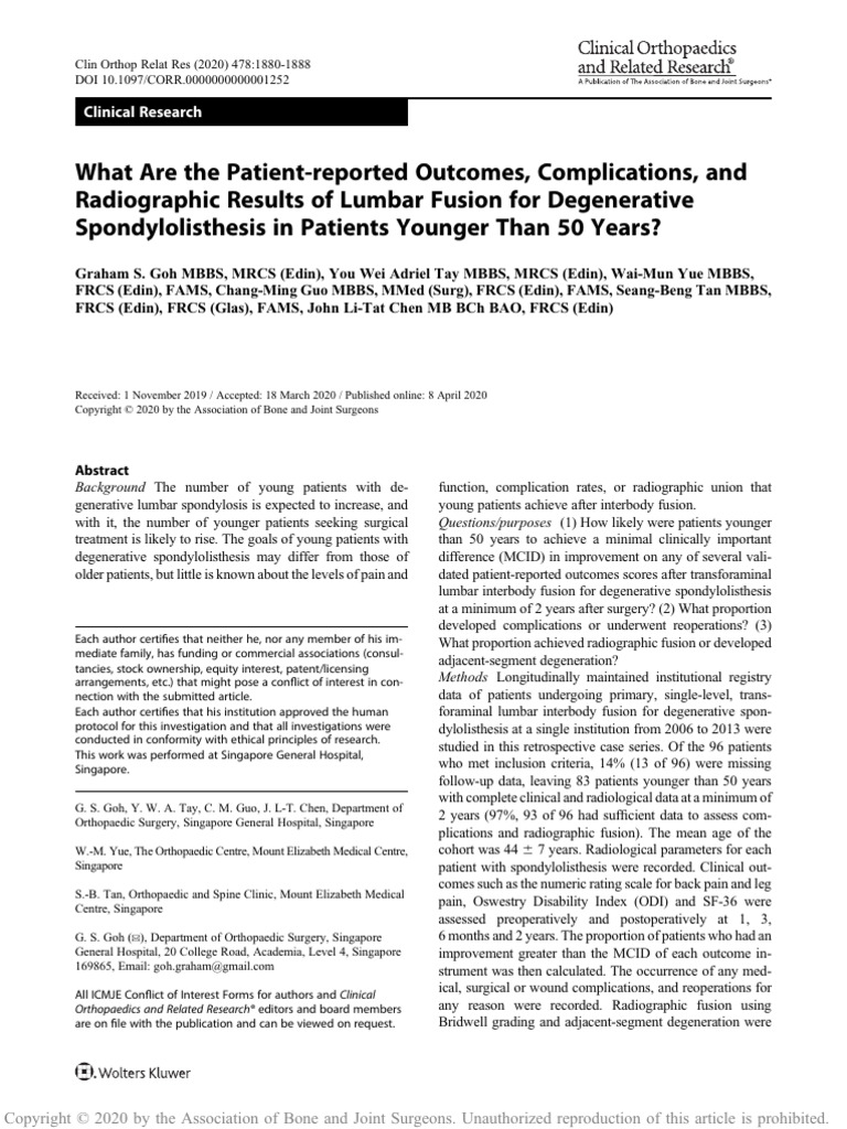 Patient Reported Outcomes | PDF | Surgery | Back Pain
