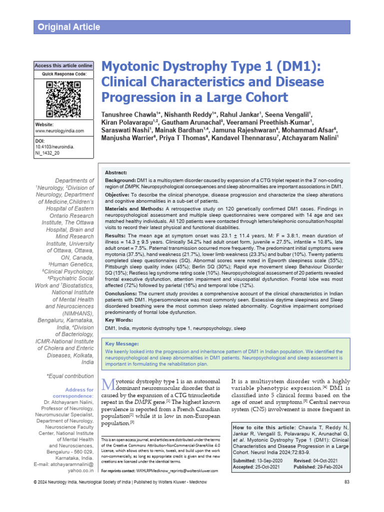 DM1: Clinical Features and Progression | PDF | Human Diseases And ...