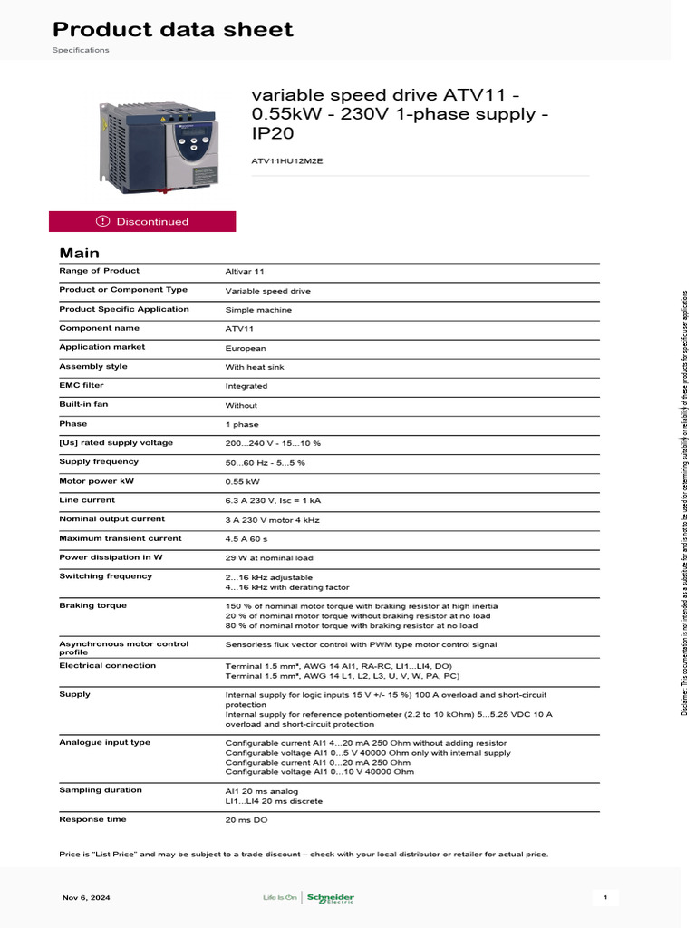 Altivar 11: European Market VSD | PDF | Electromagnetic Compatibility ...