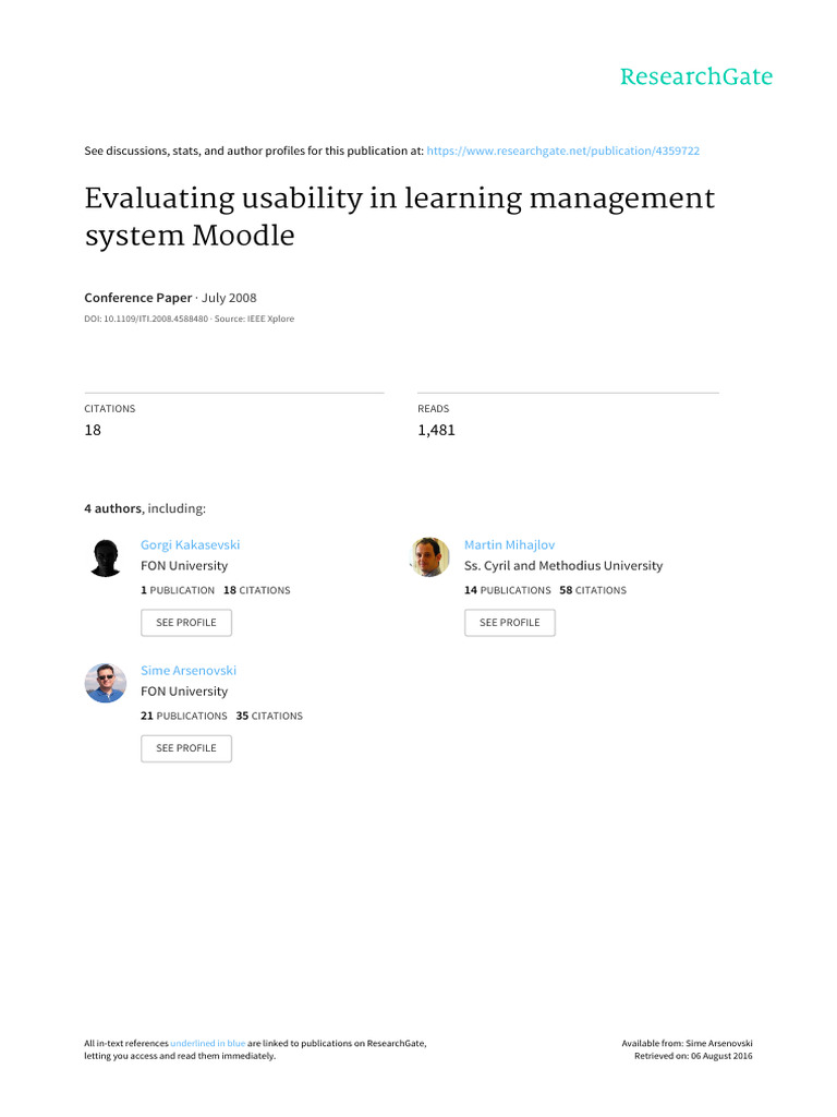 Usability Evaluation of Moodle LMS | PDF | Usability | Educational ...