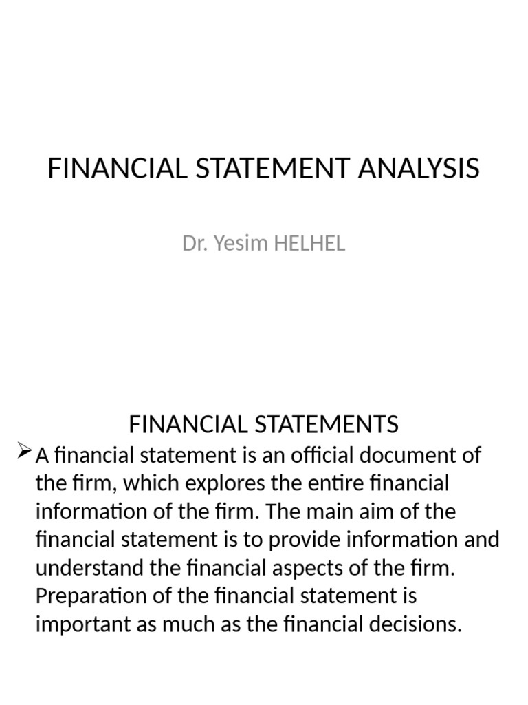 Financial Statement Analysis Overview | PDF | Balance Sheet | Equity ...