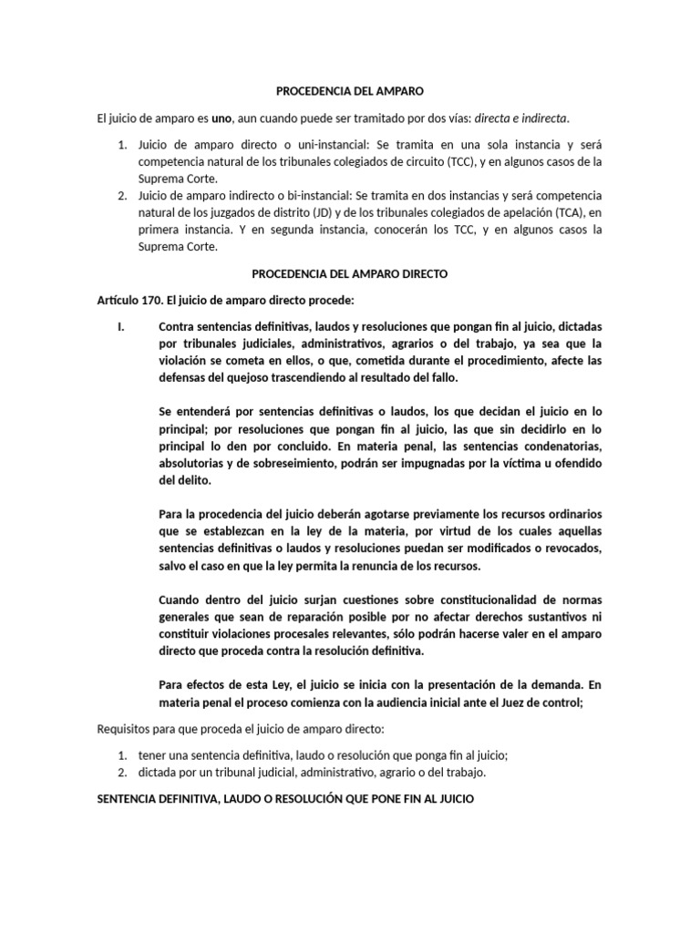 2 Procedencia Del Amparo Directo | PDF | Sentencia (ley) | Caso de ley