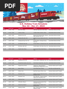 U.S. Holiday Train Route