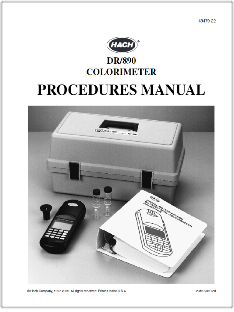 Hach DR 890 Colorimeter Procedures Manual - Manualzz | PDF