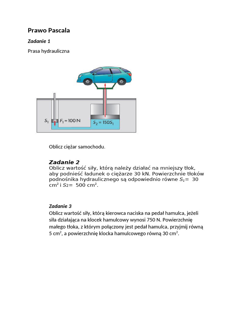 Prawo Pascala - Zadania | PDF