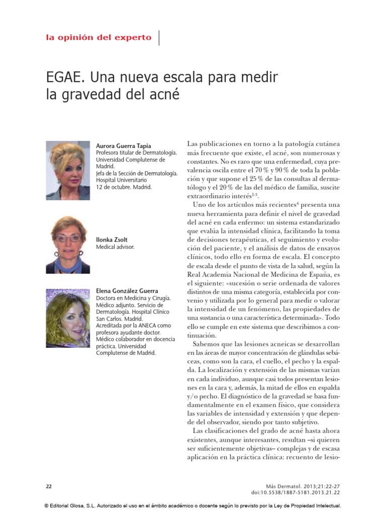 Escala Gravedad de ACNE | PDF | Dermatología | Medicina
